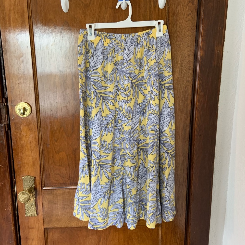 Boutique Palm Print Midi/Maxi Skirt